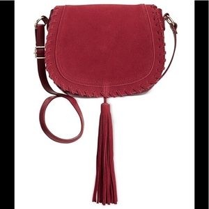 INC Boho Willow Red Saddle Tassel Bag Purse Festival Western